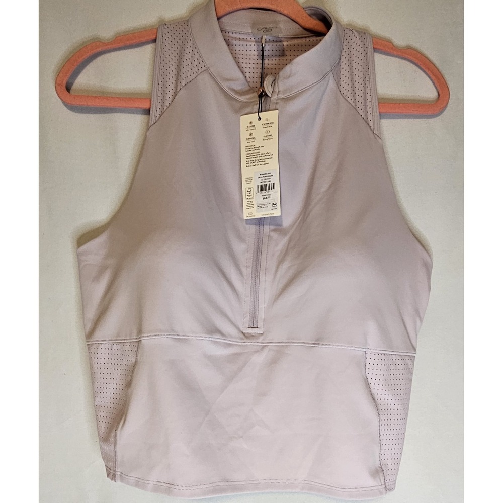 NWT Women's Calia Powermove 1/2 Zip Crop Misted Lilac XXL Yoga Running Exercise